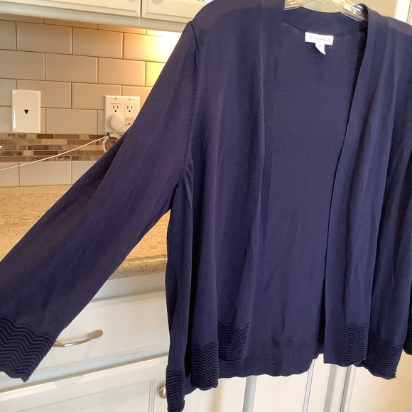 Charter Club Women's Navy Sweater Size XXL Open Front - Picture 4 of 6